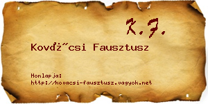 Kovácsi Fausztusz névjegykártya